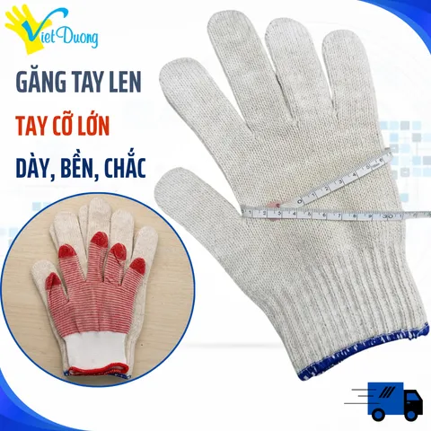 [BIGSIZE] Găng Tay Len Bảo Hộ Lao Động Cho Tay Cỡ Lớn Dày Dặn Hạn Chế Trơn + Bền Bỉ - BIGSIZE7KIM