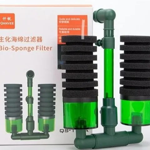 Lọc Sủi Qanvee QS-100A QS-200A Lọc Vi Sinh Bio Đôi - 2 Ngăn Vật Liệu Lọc Cho Bể Cá Tép Cá Con