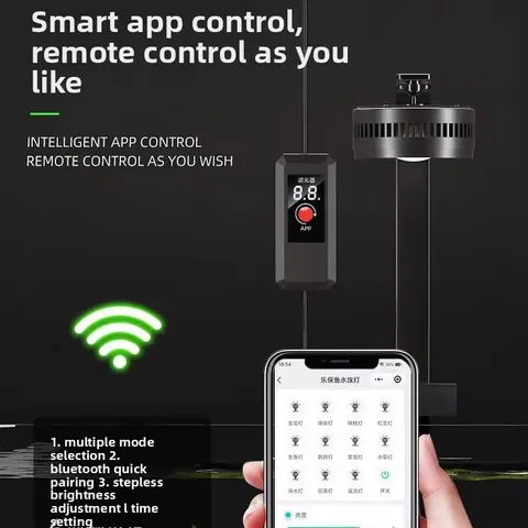 Đèn Lon Bể Cá HBPRO APP-70W - Công Suất 70W Siêu Sáng, 11 Chế Độ Màu, Điều Khiển Bằng App Điện Thoại