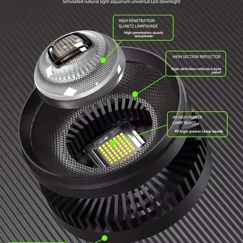 Đèn Lon Bể Cá HBPRO APP-70W - Công Suất 70W Siêu Sáng, 11 Chế Độ Màu, Điều Khiển Bằng App Điện Thoại