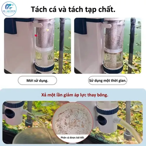 Lọc Treo SUNSUN YBF-500 YBF-600 – Tách Phân, Lọc Váng, Hút Cặn Đáy Hồ Thủy Sinh, Bể Cá Cảnh