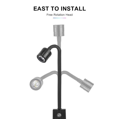 Đèn Rọi Mini 3W Cho Bể Cá Để Bàn, Chỉnh Tiêu Cự, 3 Chế Độ Màu, Đèn Kẹp Nhỏ Gọn, Ánh Sáng Tập Trung