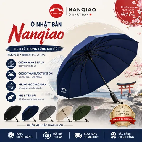 Ô Nhật Bản Nanqiao - Ô Che Mưa Nắng Tiện Lợi, Gọn Nhẹ, Chất Liệu Bền Bỉ, Phong Cách Nhật Bản, Phụ Kiện Thời Trang Hàng Nhật Nội Địa