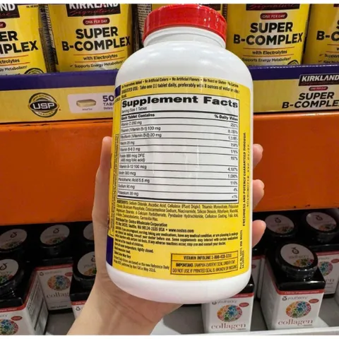Viên uống Vitamin B Kirkland Super B Complex 500 viên 835356