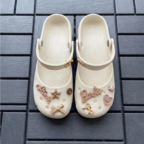 Dép sục ballet nữ Màu be Classic - tặng kèm charm ngẫu nhiên - Chân dầy tăng 1 size