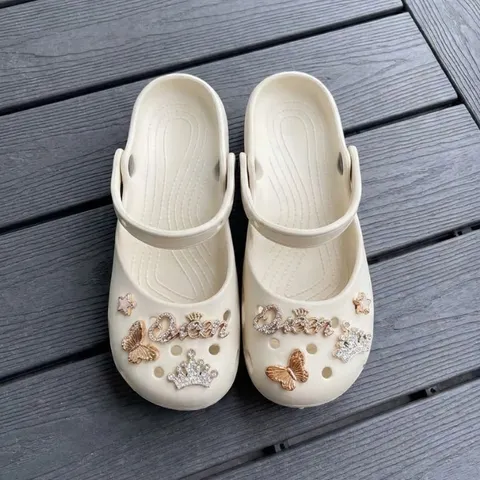 Dép sục ballet nữ Màu be Classic - tặng kèm charm ngẫu nhiên - Chân dầy tăng 1 size