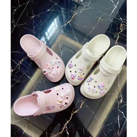 TẶNG KÈM CHARM NGẪU NHIÊN - Dép sục búp bê siêu êm, bền nhẹ, không thấm nước mix charm xinh