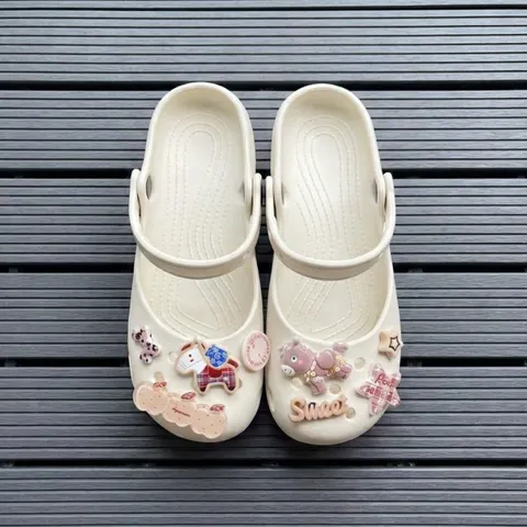 Dép sục ballet nữ Màu be Classic - tặng kèm charm ngẫu nhiên - Chân dầy tăng 1 size