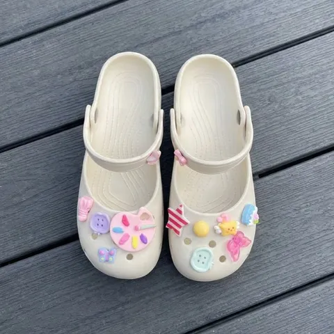 Dép sục ballet nữ Màu be Classic - tặng kèm charm ngẫu nhiên - Chân dầy tăng 1 size