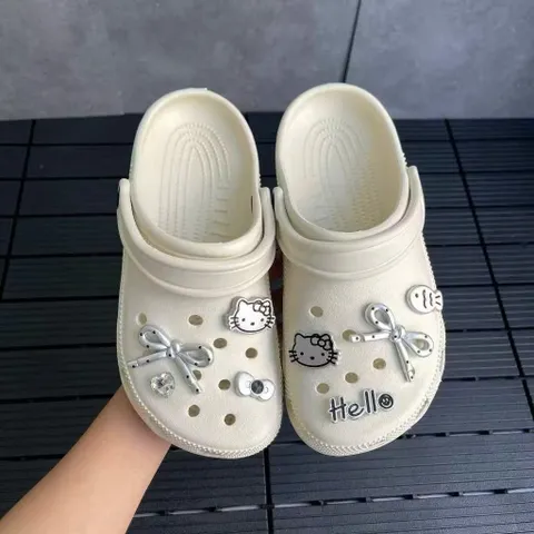[Màu be] Dép Sục Quai Hậu Classic xinh xắn, dễ thương, đế cao 3 cm tặng kèm charm