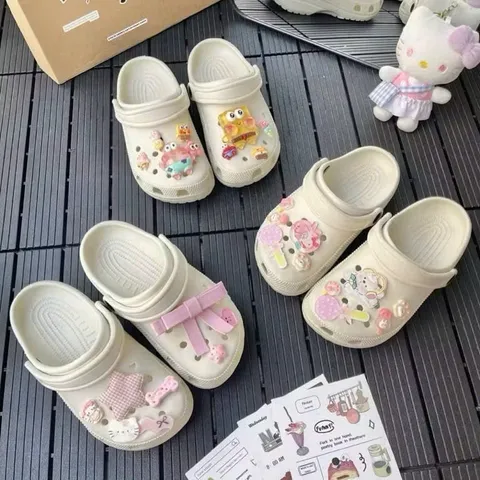 Dép sục classic đi nhẹ êm chân, chống trơn trượt - thời trang - cá tính kem, hồng, trắng