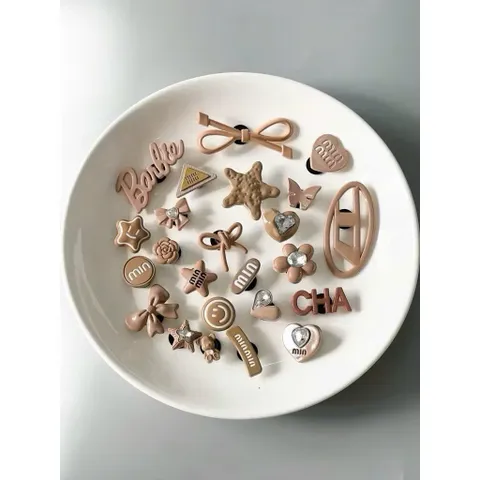 Sẵn nút gắn - Sét 15 Charm Sticker 3D Jibbitz Gắn Dép Siêu Xinh, Dễ Thương