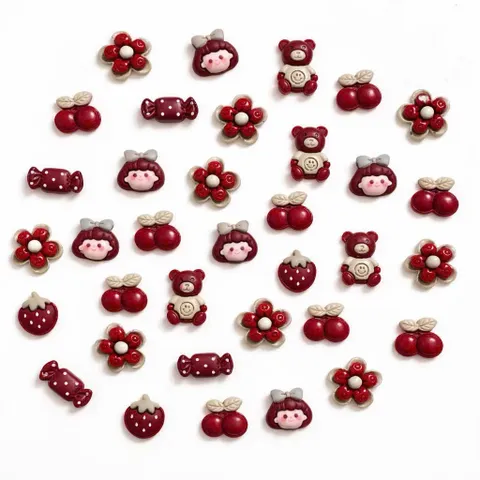Sẵn nút gắn - Sét 15 Charm Sticker 3D Jibbitz Gắn Dép Siêu Xinh, Dễ Thương