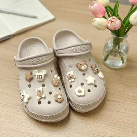 Sẵn nút gắn dép - Sét 10 Charm Sticker 3D Gắn Dép Siêu Xinh, Ngộ Nghĩnh, Dễ Thương