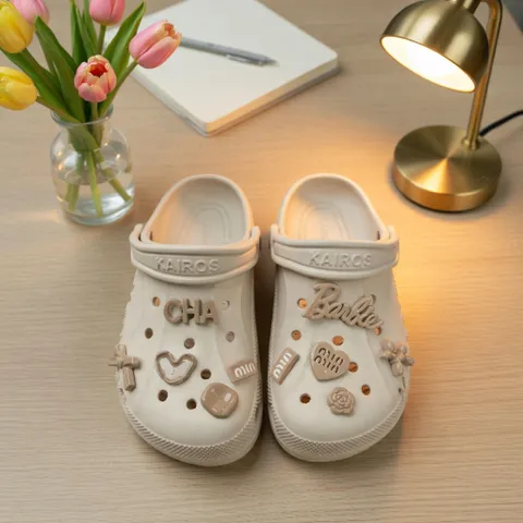 Sẵn nút gắn dép - Sét 10 Charm Sticker 3D Gắn Dép Siêu Xinh, Ngộ Nghĩnh, Dễ Thương