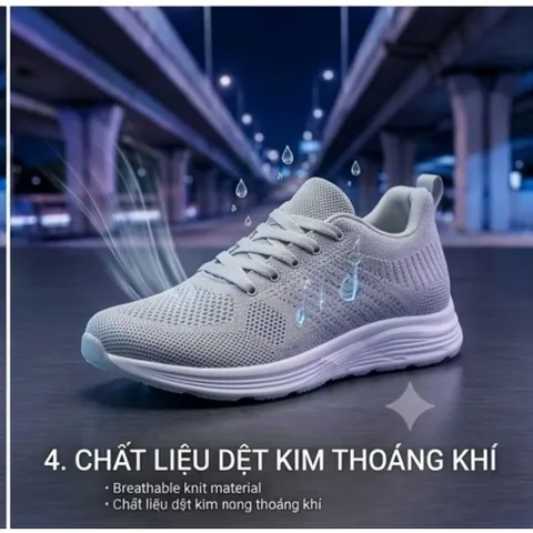 Giày thể thao nữ nhẹ bền êm chân tập thể dục nhẹ nhàng đi làm đi chơi
