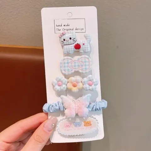 [Kẹp tóc] Set 5 món kẹp tóc + dây buộc tóc cho bé gái dễ thương