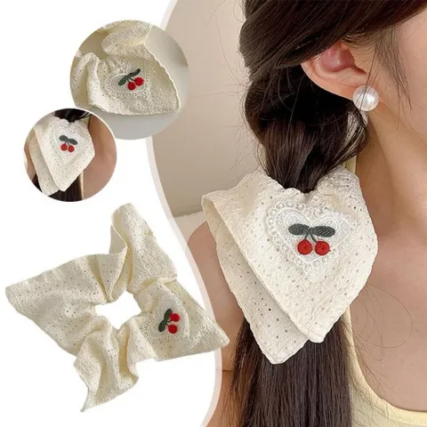 [Scrunchies] Scrunchies vuông cherry