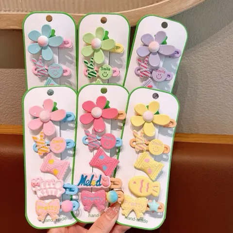 [Kẹp tóc] Set 5c kẹp hoa kẹo dễ thương