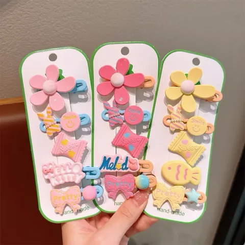 [Kẹp tóc] Set 5c kẹp hoa kẹo dễ thương
