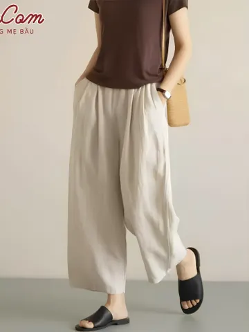 [HOT] Quần Bầu Kaki Bom Thụng Thời Trang Cạp Chun Đáp Bụng Mềm Có Khuy Chỉnh Bigsize