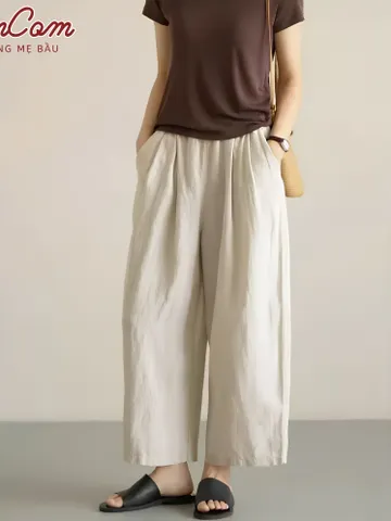 [HOT] Quần Bầu Kaki Bom Thụng Thời Trang Cạp Chun Đáp Bụng Mềm Có Khuy Chỉnh Bigsize