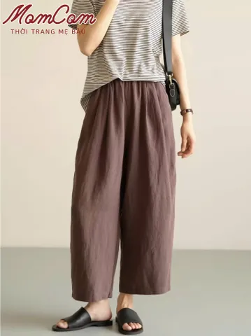 [HOT] Quần Bầu Kaki Bom Thụng Thời Trang Cạp Chun Đáp Bụng Mềm Có Khuy Chỉnh Bigsize