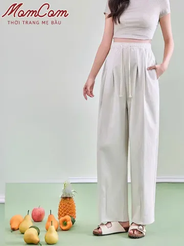 [HOT] Quần Bầu Bom Thụng Kaki Dây Rút Điều Chỉnh Size Thời Trang Hè Mặc Trước Sau Sinh