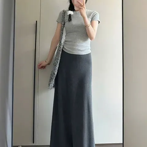 [HOT TREND] Chân Váy Bầu Dáng Dài Đuôi Cá, Nỉ Lông Thỏ Mềm Ấm Co Giãn, Cạp Chun Điều Chỉnh Bụng Bigsize Thu Đông