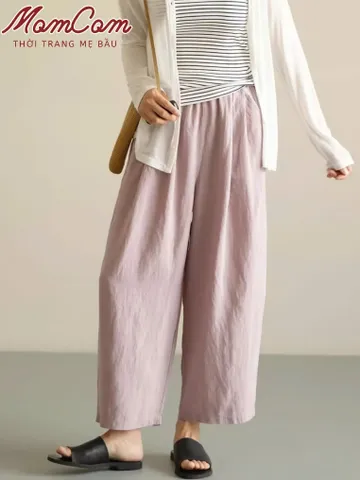 [HOT] Quần Bầu Kaki Bom Thụng Thời Trang Cạp Chun Đáp Bụng Mềm Có Khuy Chỉnh Bigsize