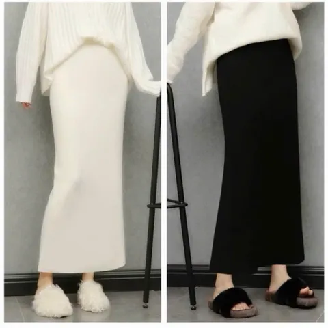 [SIÊU SALE] Chân Váy Bầu Dáng Dài Ống Đứng, Nỉ Len Lông Thỏ Mềm Ấm Co Giãn, Chân Váy Bầu Bigsize Thu Đông