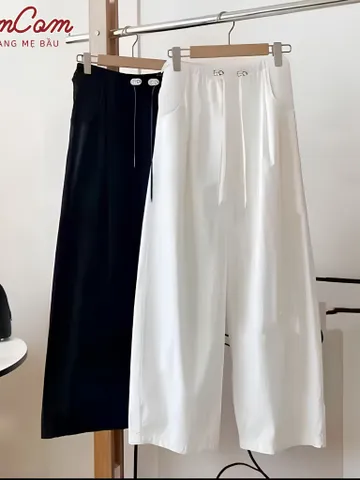 [HOT] Quần Bầu Bom Thụng Kaki Dây Rút Điều Chỉnh Size Thời Trang Hè Mặc Trước Sau Sinh