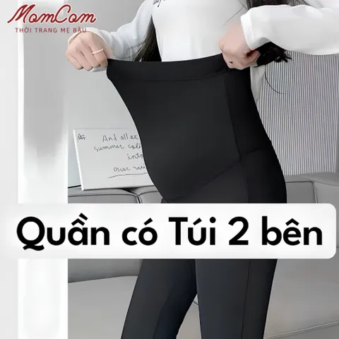 Quần Bầu Ống Loe Vải Umi Lạnh Co Giãn 4 Chiều Dày Dặn Mềm Mát Mặc 4 Mùa Cho Mẹ Bầu U2