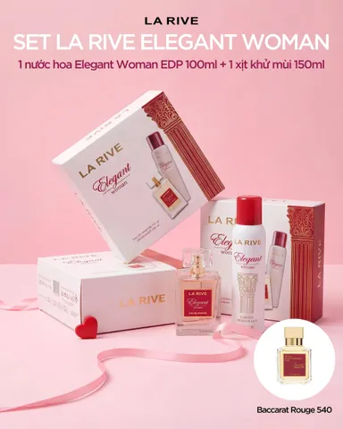 ? Set nước hoa La Rive Ladies Elegant chính hãng, nước hoa 100ml kèm xịt toàn thân 150ml thơm lâu