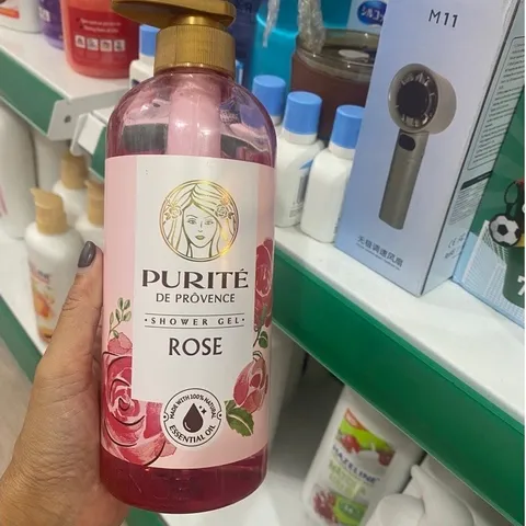 Gel tắm PURITÉ DE PROVENCE Rose hương hoa hồng dạng chai bơm
