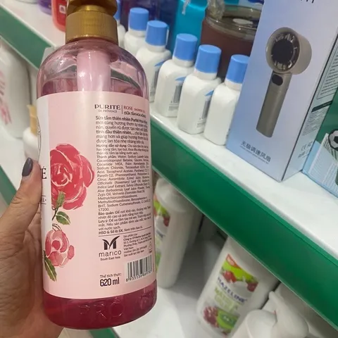 Gel tắm PURITÉ DE PROVENCE Rose hương hoa hồng dạng chai bơm
