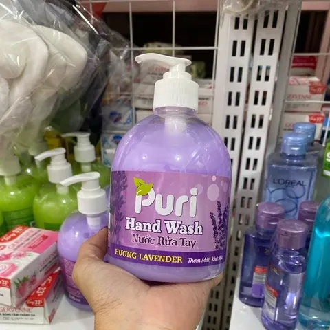Nước rửa tay Puri Hương Lavender dạng chai bơm
