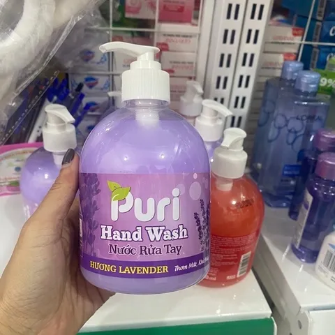 Nước rửa tay Puri Hương Lavender dạng chai bơm