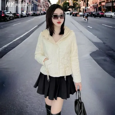Áo phao nữ NY A9221 có mũ tháo rời chất phao mềm nhẹ siêu đẹp - May0915