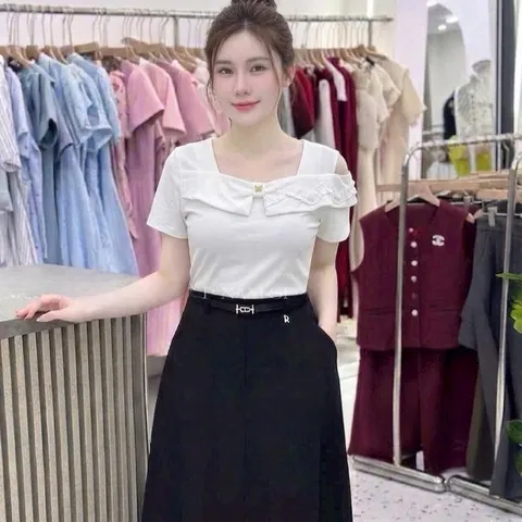 Áo thun cổ điệu hàng QC siêu đẹp, chất cotton mềm mát co giãn - May0915