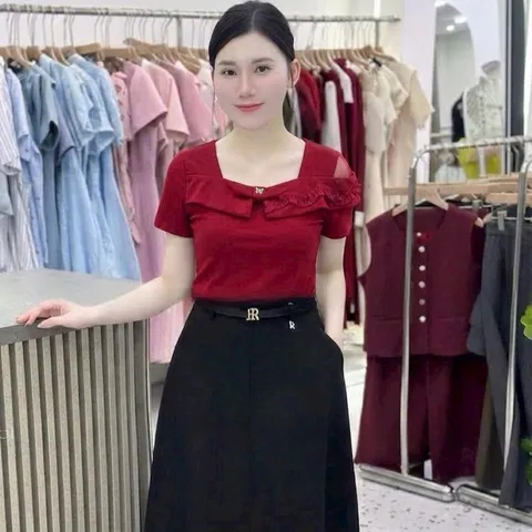 Áo thun cổ điệu hàng QC siêu đẹp, chất cotton mềm mát co giãn - May0915