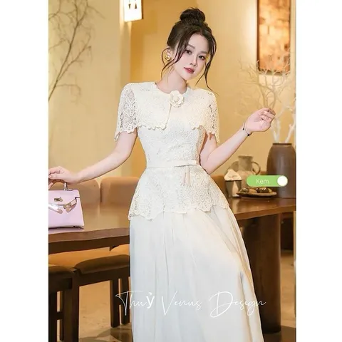 Váy ren đẹp siêu sang chảnh hot hit cho nàng đi tiệc tùng cưới xin - May0915