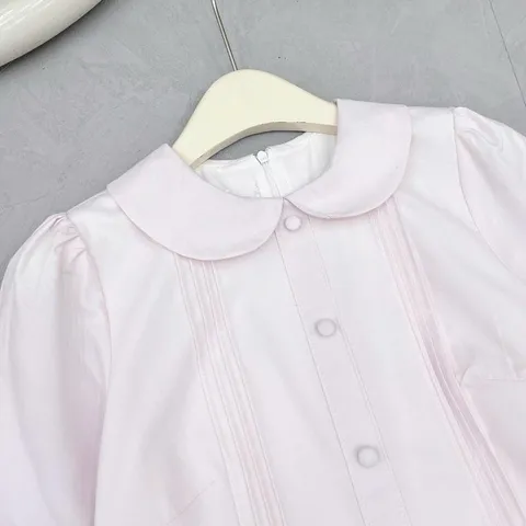 Váy TC cổ sen đính hoa eo siêu xinh, Váy vintage trẻ trung mặc đi làm đi chơi đều đẹp - May0915