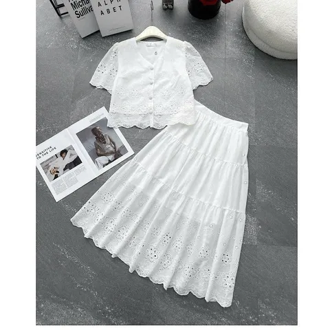 Sét váy thô boi cổ tim cúc bọc cực xinh, sét mặc nhóm, sét váy đi biển thời trang - May0915