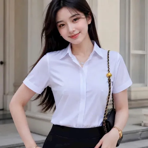 Áo sơ mi trắng quốc dân dễ mặc dễ phối đồ, áo trắng HMy - May0915