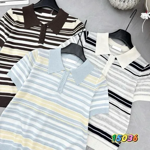 Áo len mongtoghi cổ bẻ trẻ trung thanh lịch, Áo len Quảng Châu cao cấp chất siêu đẹp - May0915