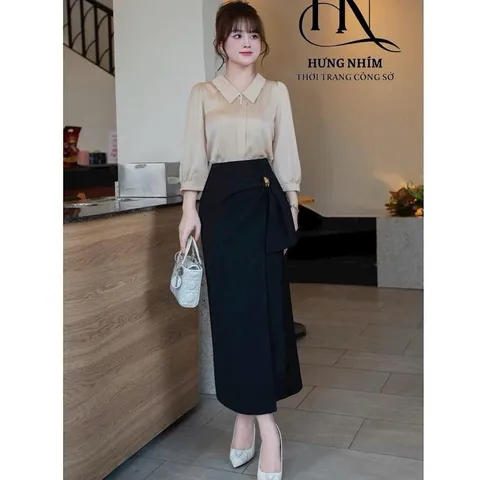 Áo sơ mi tay lỡ cổ bẻ - Thiết kế thanh lịch, phong cách hiện đại - May0915