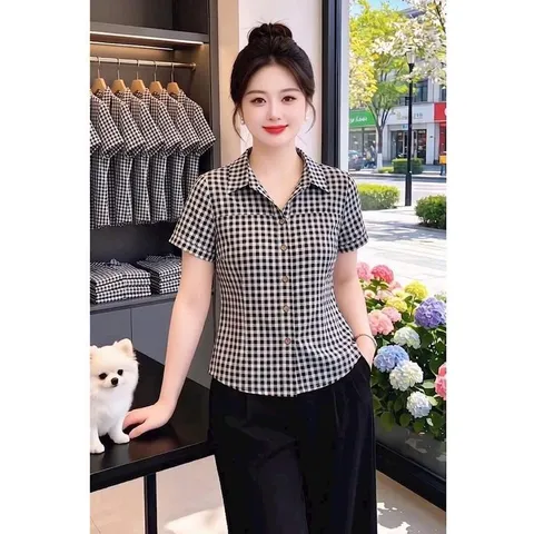 Áo sơ mi cổ bẻ PL form vừa dễ mặc, thiết kế đơn giản trẻ trung thanh lịch - May0915