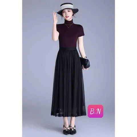 Chân váy voan dáng dài Quảng Châu cao cấp siêu đẹp - May0915