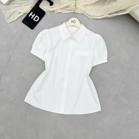 Áo sơ mi công sở HD phối cổ trẻ trung, thiết kế đơn giản dễ mặc - May0915